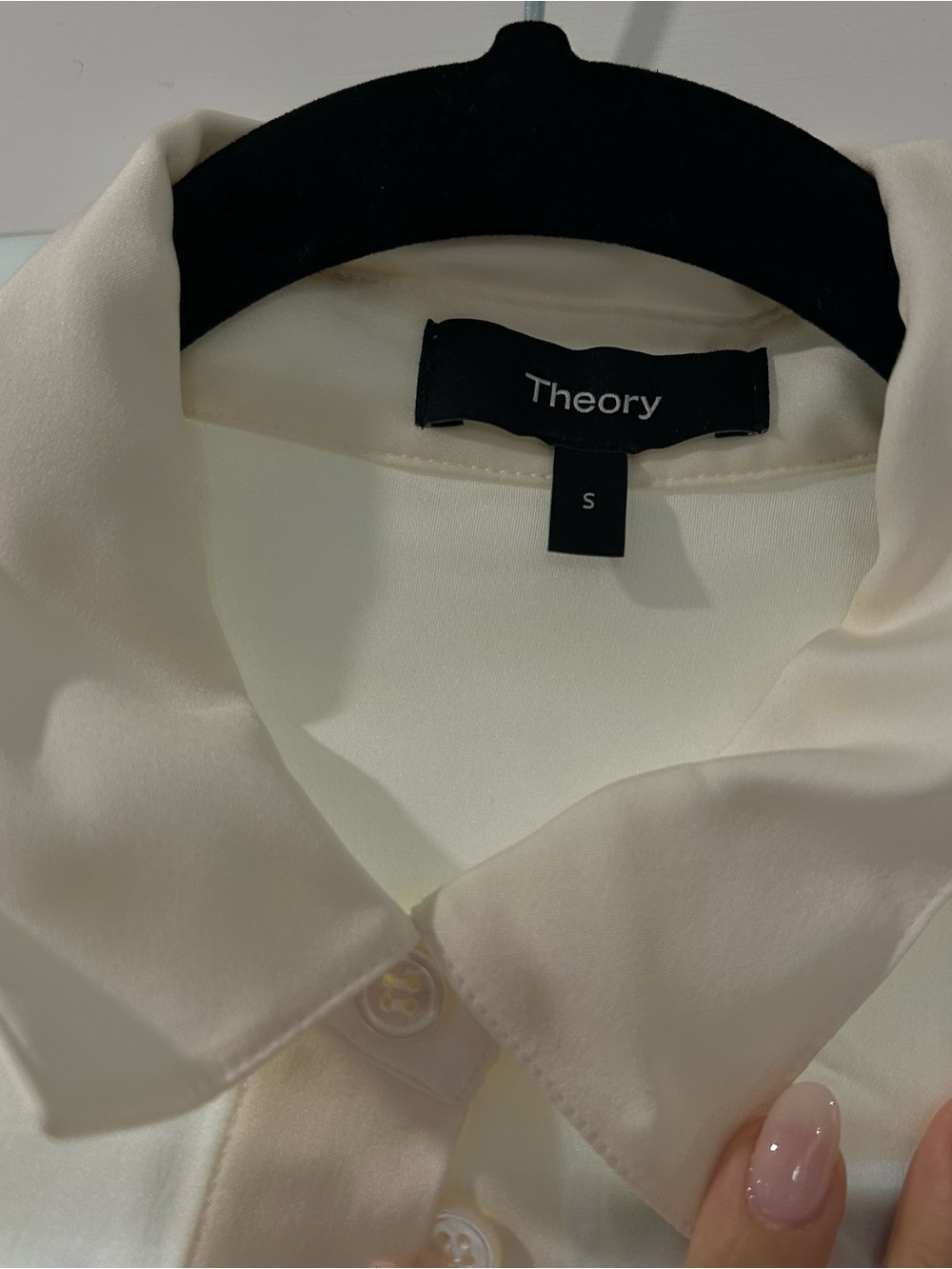 Theory women’s fitted shirt in Silk Georgetta S